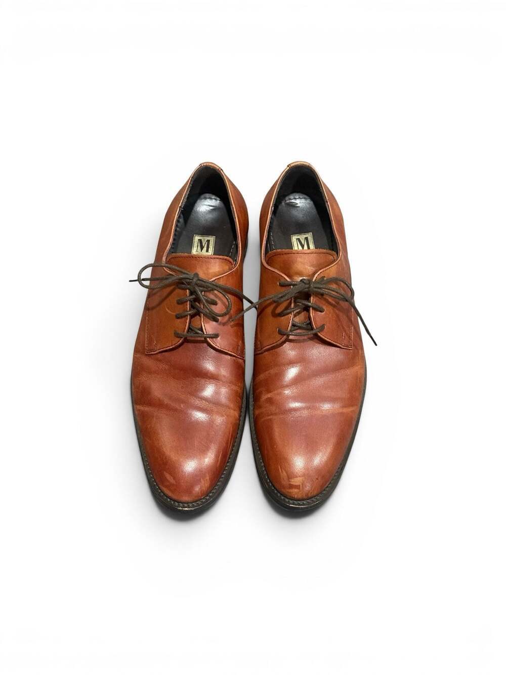 Bruno Magli Men’s Brown Leather Derby Dress Shoes Sz 8.5 Made in Portugal Luxury